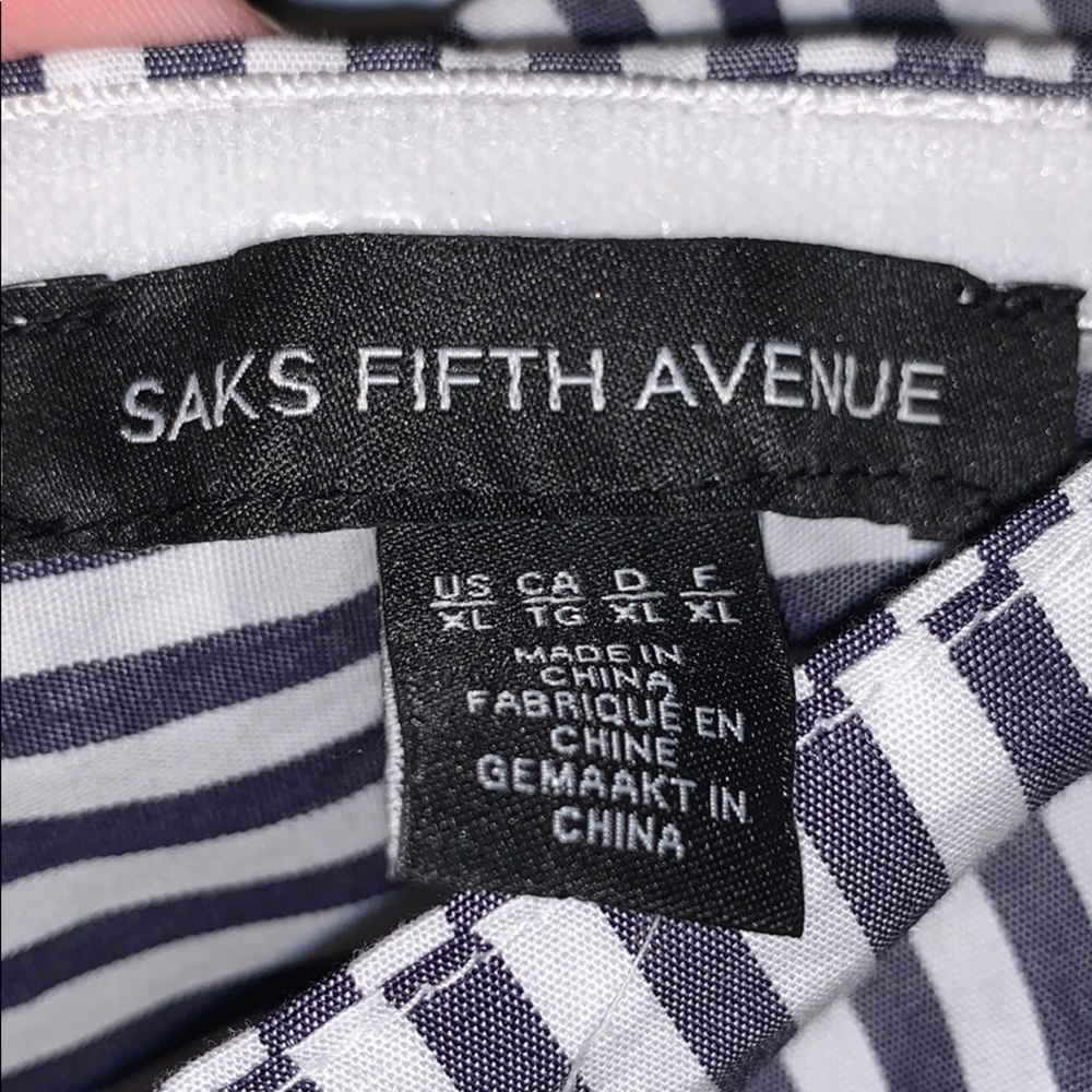 saks off fifth striped one shoulder tie top - Picture 4 of 5